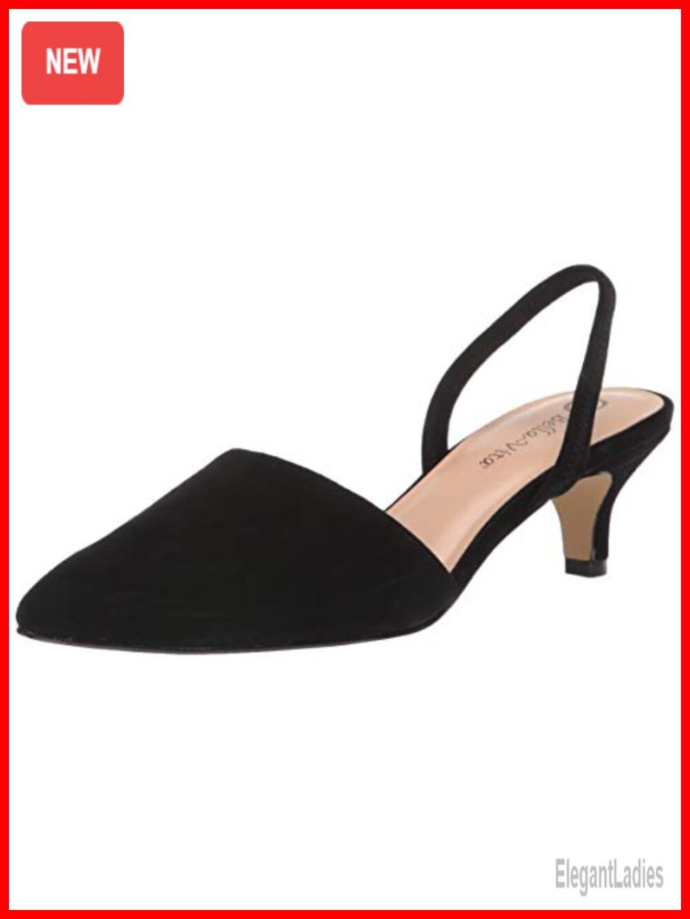 Kitten Heel Slingback Dress Pump Closed Toe Cushioned Slip On